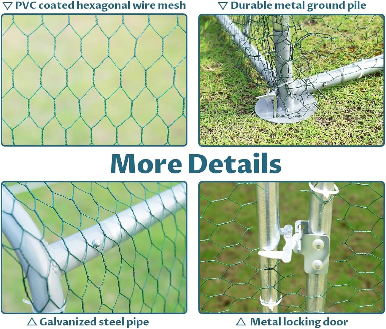 Large Metal Chicken Coop Walk-in Poultry Cage with Waterproof and Anti-Ultraviolet Cover (9.2'W x 12.5'L x 6.5'H) X267500