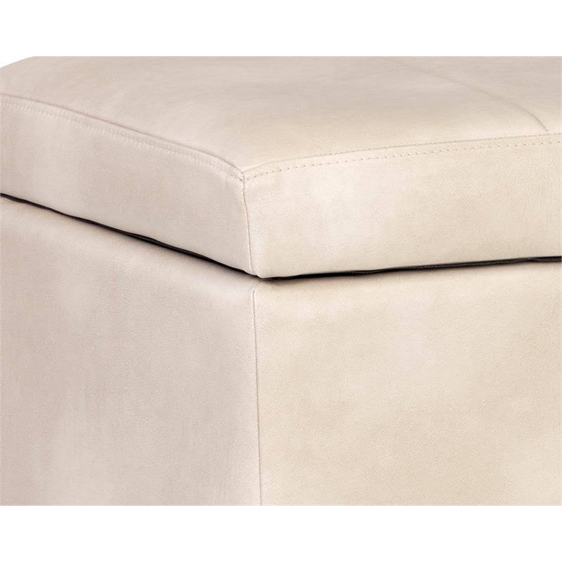 Cream Faux Leather Storage Bench X555