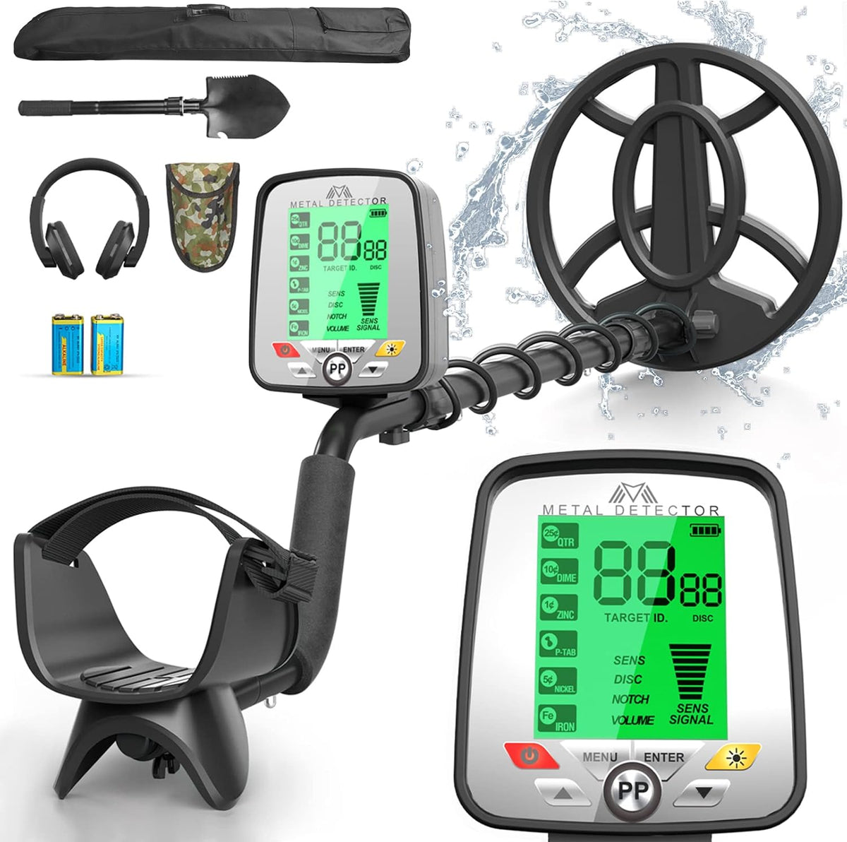 10" Coil IP68 Waterproof Metal Detector with LCD Display F955