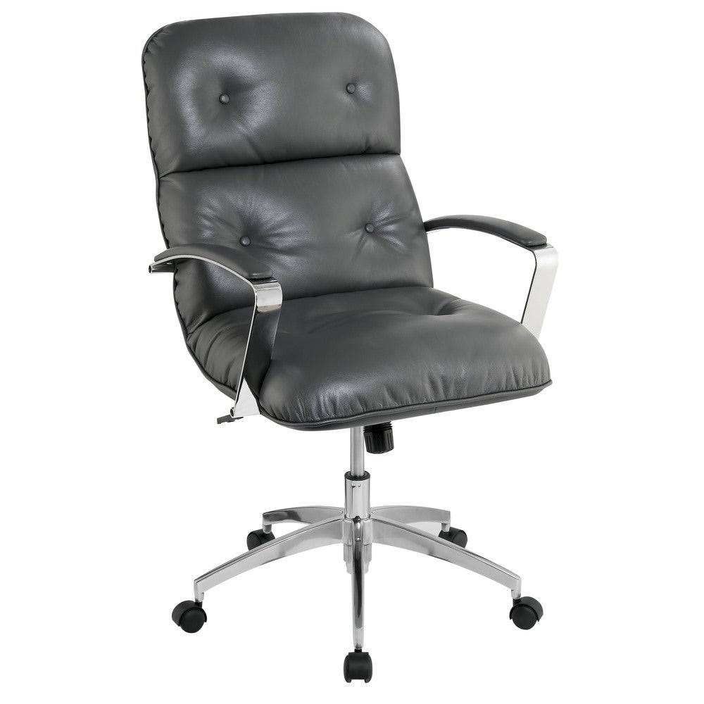 Grey Tufted Leatherette Office Chair S242