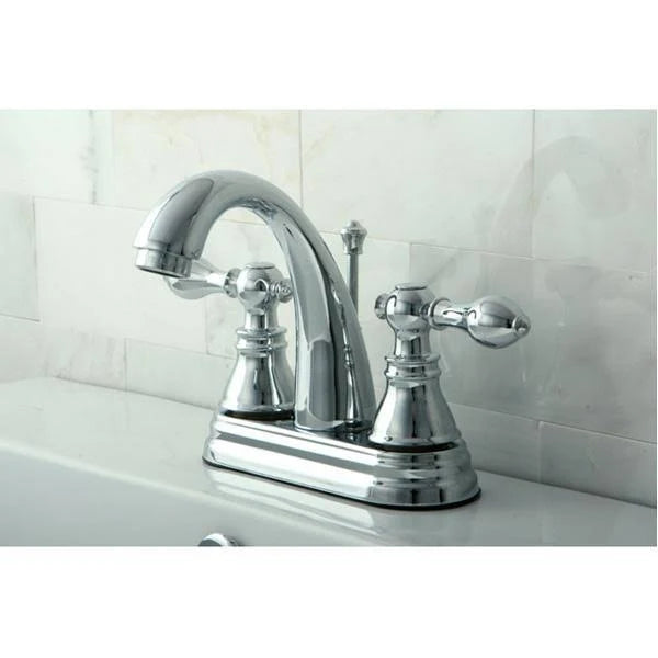 Satin Nickel Two-Handle Centerset Lavatory Faucet with Pop-Up E29972