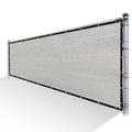 Grey Privacy Fence Screen HDPE Mesh Windscreen with Reinforced Grommets N87482