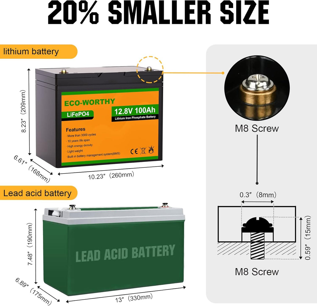 12V 100AH LiFePO4 Lithium Iron Phosphate Battery with BMS Z5507