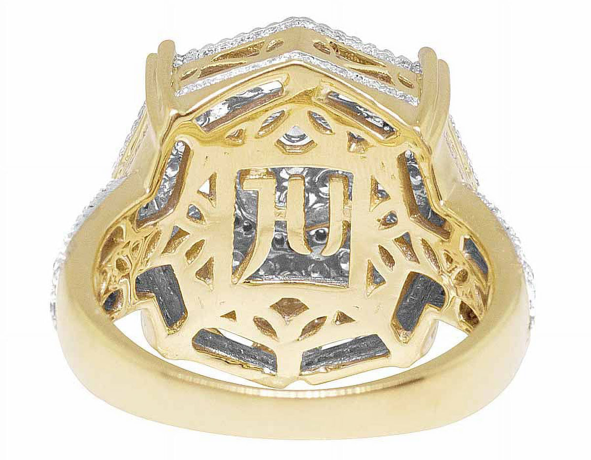 Mens 10K Yellow Gold Genuine Diamond 3D Octagon Wedding Pinky Ring 1.4 CT 19MM U592594