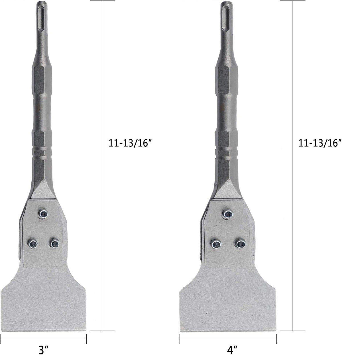 6PCS SDS Plus Floor Scraper Tool and Alloy Hammer Drill Chisel Bits with Groove Gouge Wall Scraper with Case P4320