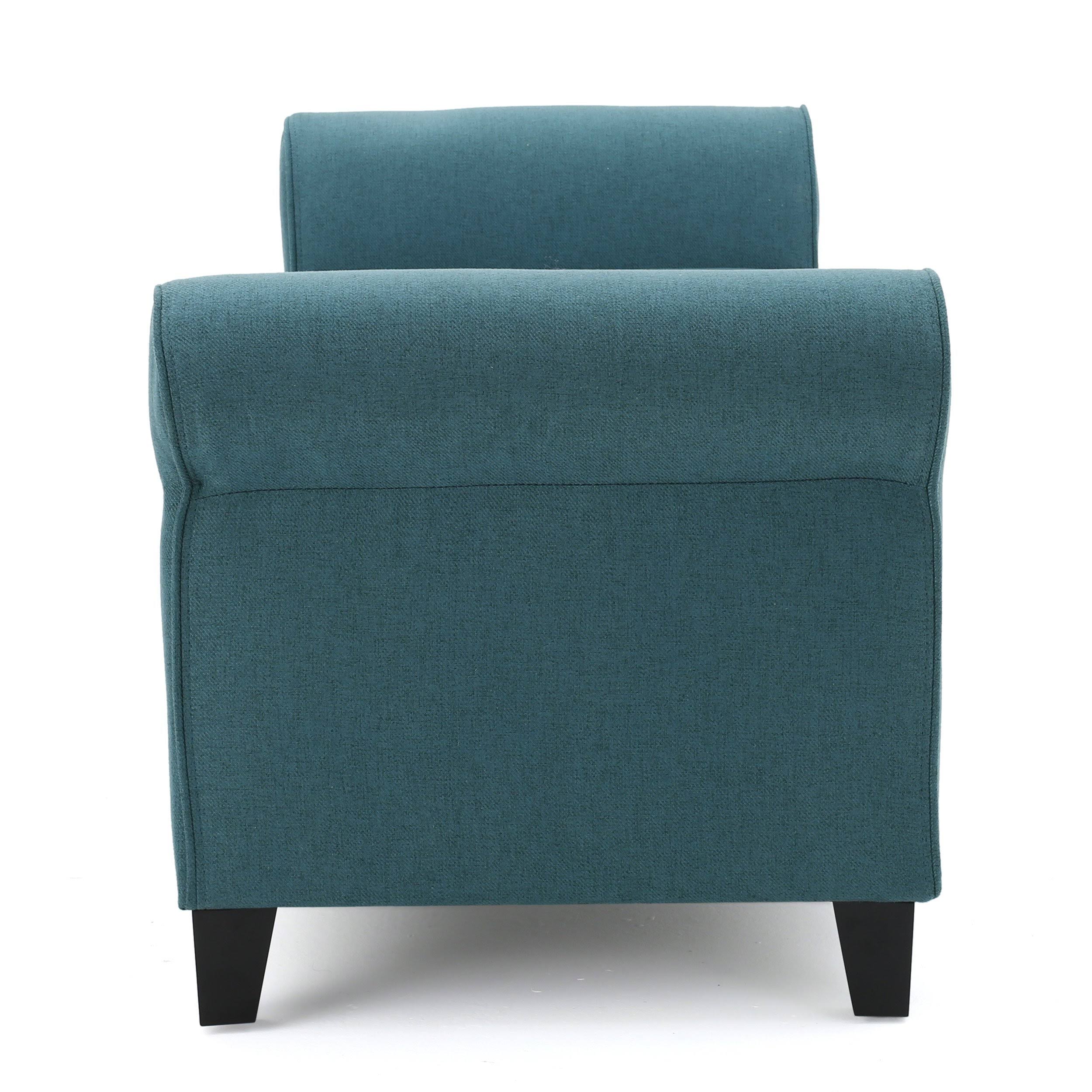 Light Grey Fabric Armed Storage Ottoman Bench A4064