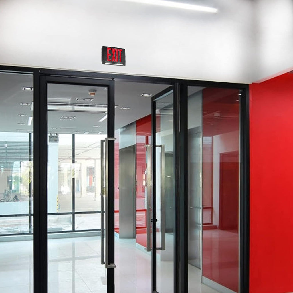 Red Letter Rechargeable NiCd Battery Indoor LED Emergency EXIT Sign Combo, Pack of 6 X925500