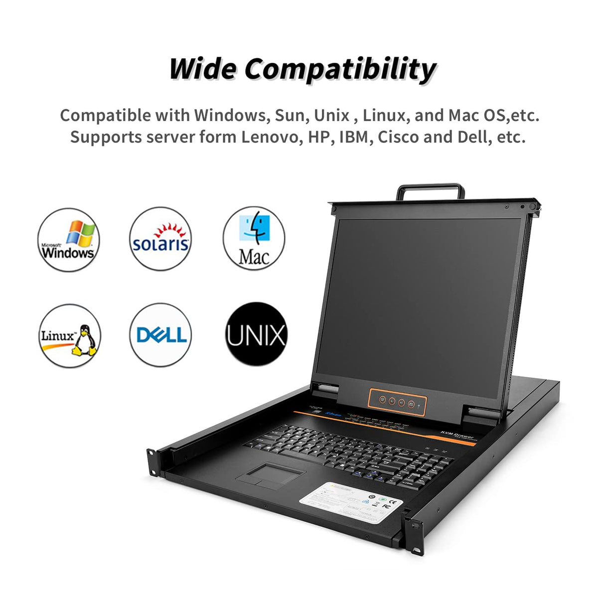 1U 19 LCD Rackmount KVM Console with VGA Input U785499