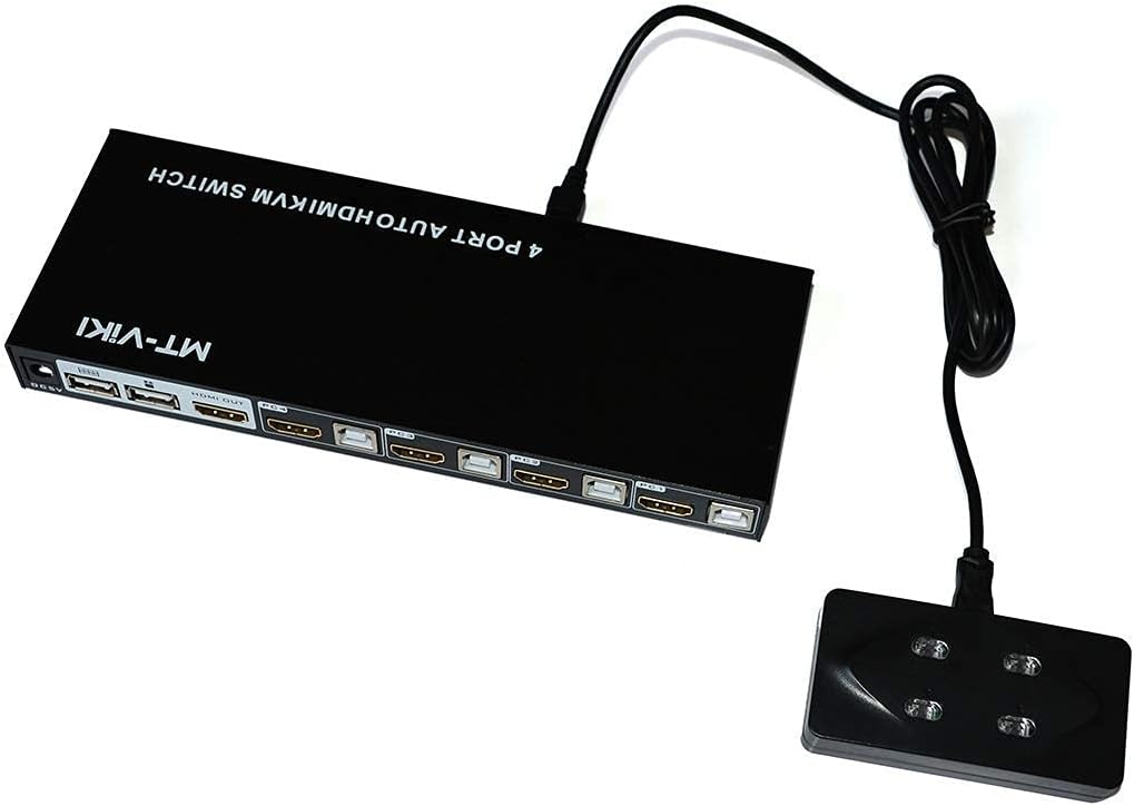 4 Port KVM Switch HDMI with 4 USB Cables and 4 HDMI Cables 4K 30Hz A63465