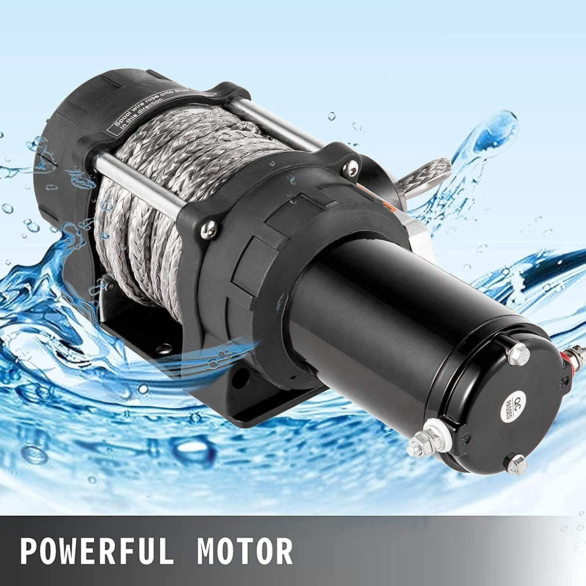 Electric Winch 6000lb Load Capacity Synthetic Rope with Wireless Remote Control L39941
