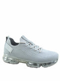 Grey Stretch Elastic Mesh Lace Up Rubber Sneaker K301