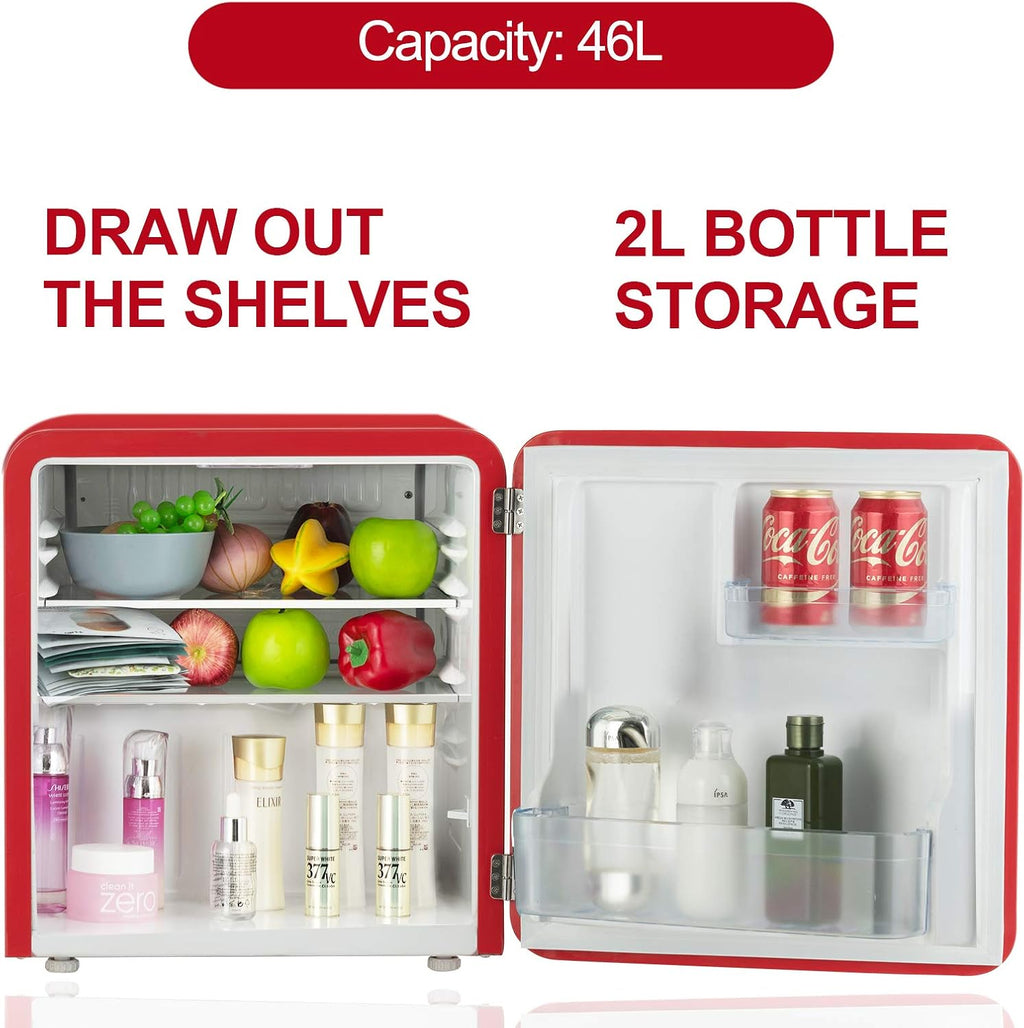 1.6 Cu.Ft Red Compact Refrigerator Single Door Mini Fridge with Freezer C622408