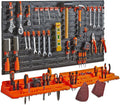 50 Piece Wall Mounted Plastic Pegboard and Shelf Tool Organizer with 50 Assorted Hook Accessories I5765