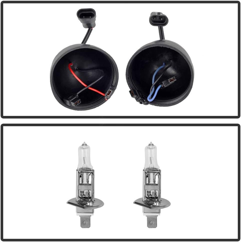 Black 2007-2013 Chevy Suburban Tahoe Avalanche LED DRL Halo Projector Headlights Driver + Passenger Side D5904