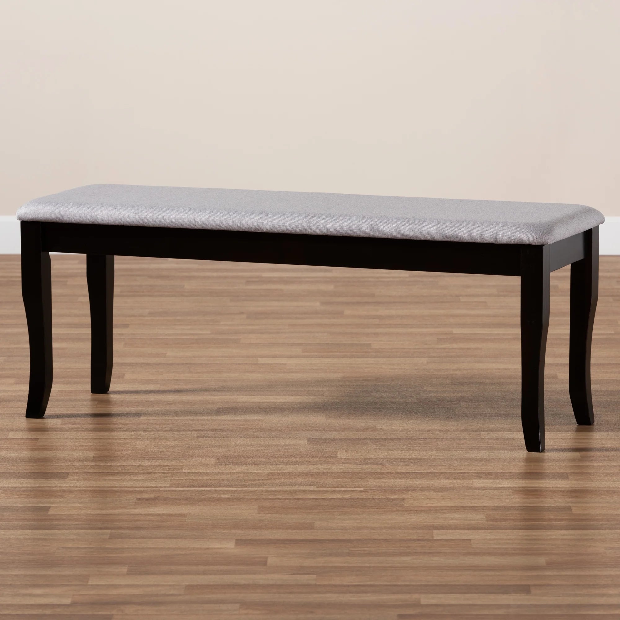 Grey Fabric Upholstered Wood Dining Bench X526