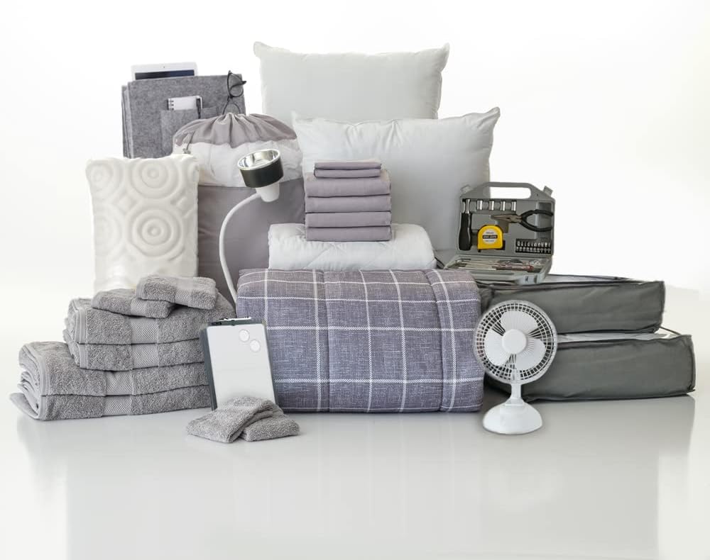 25-Piece Twin XL Bedding Bath Trunk Bundle Wonderland Gray H4318
