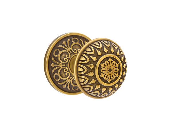 French Antique Brass Finish Passage Knob W48187