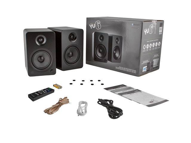 Matte Black Powered Speakers with Desktop Stand Kit E9002