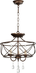 Semi Flush Mounts 3 Light with Oiled Bronze Candelabra Base Bulbs 16 inch 180 W W908