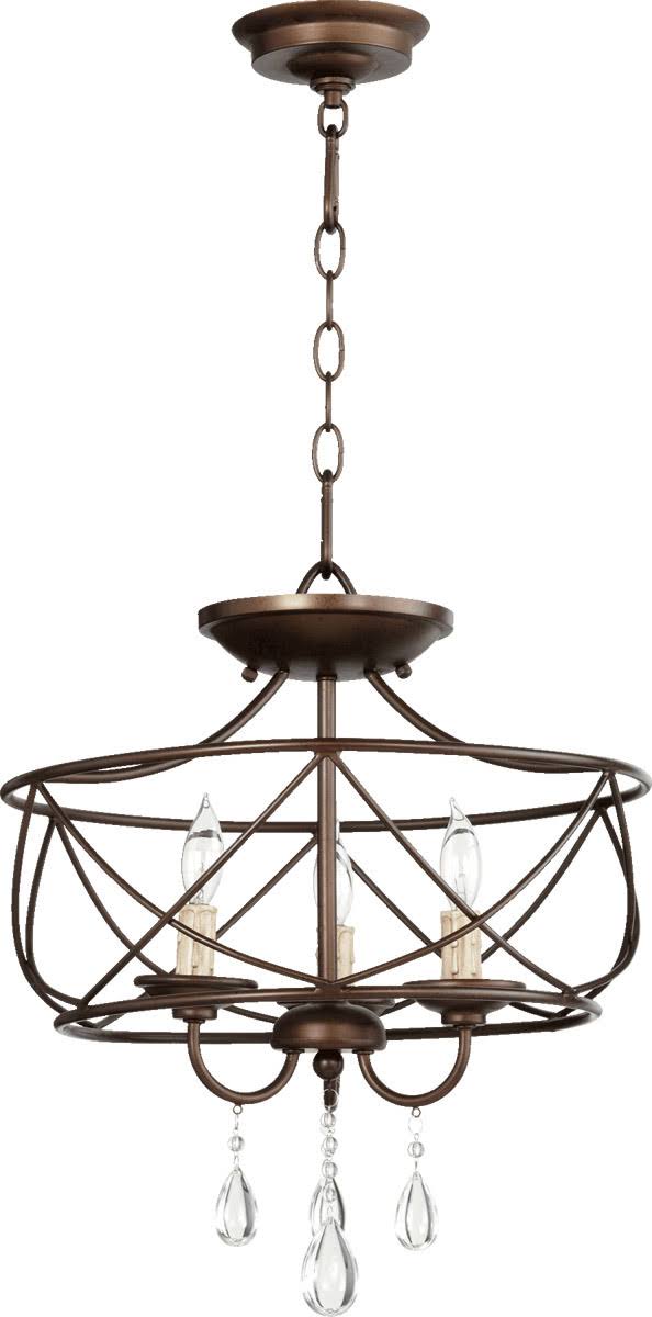 Semi Flush Mounts 3 Light with Oiled Bronze Candelabra Base Bulbs 16 inch 180 W W908