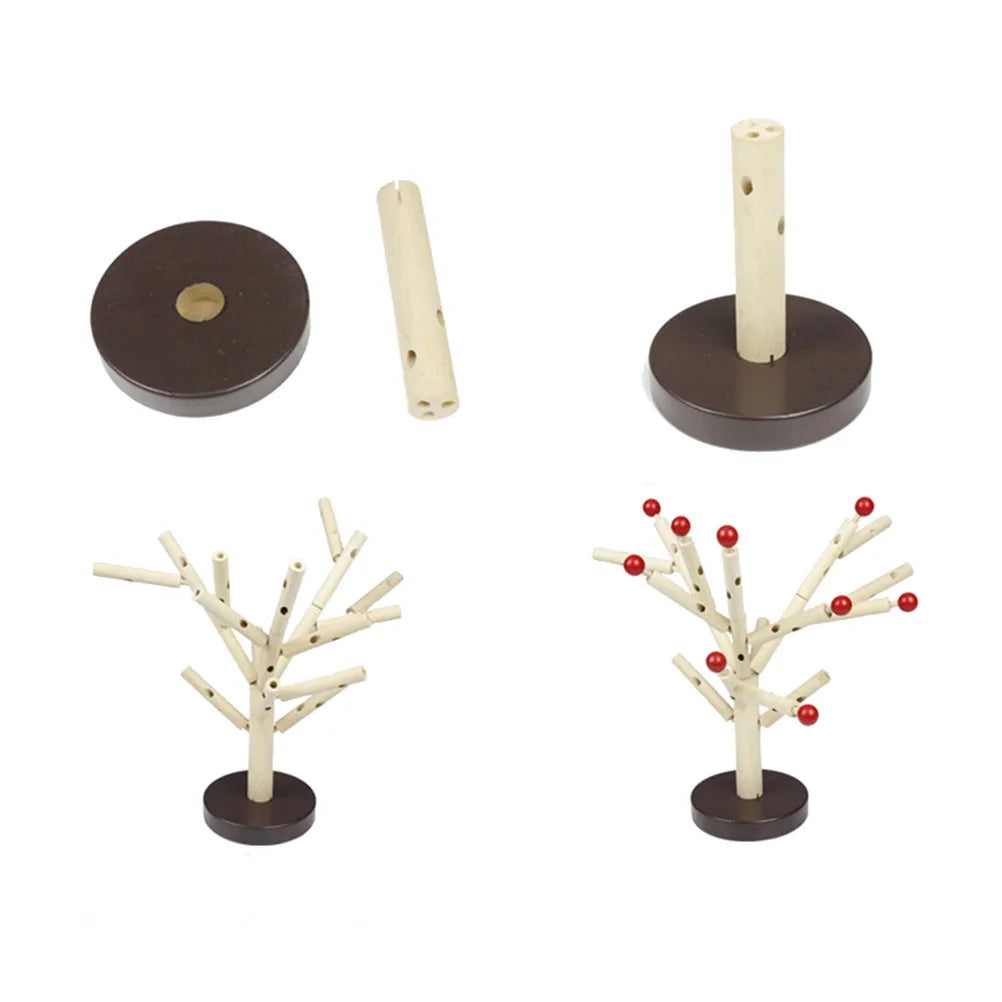 Creative Wooden Tree Building Blocks Toy (Yellow) S447