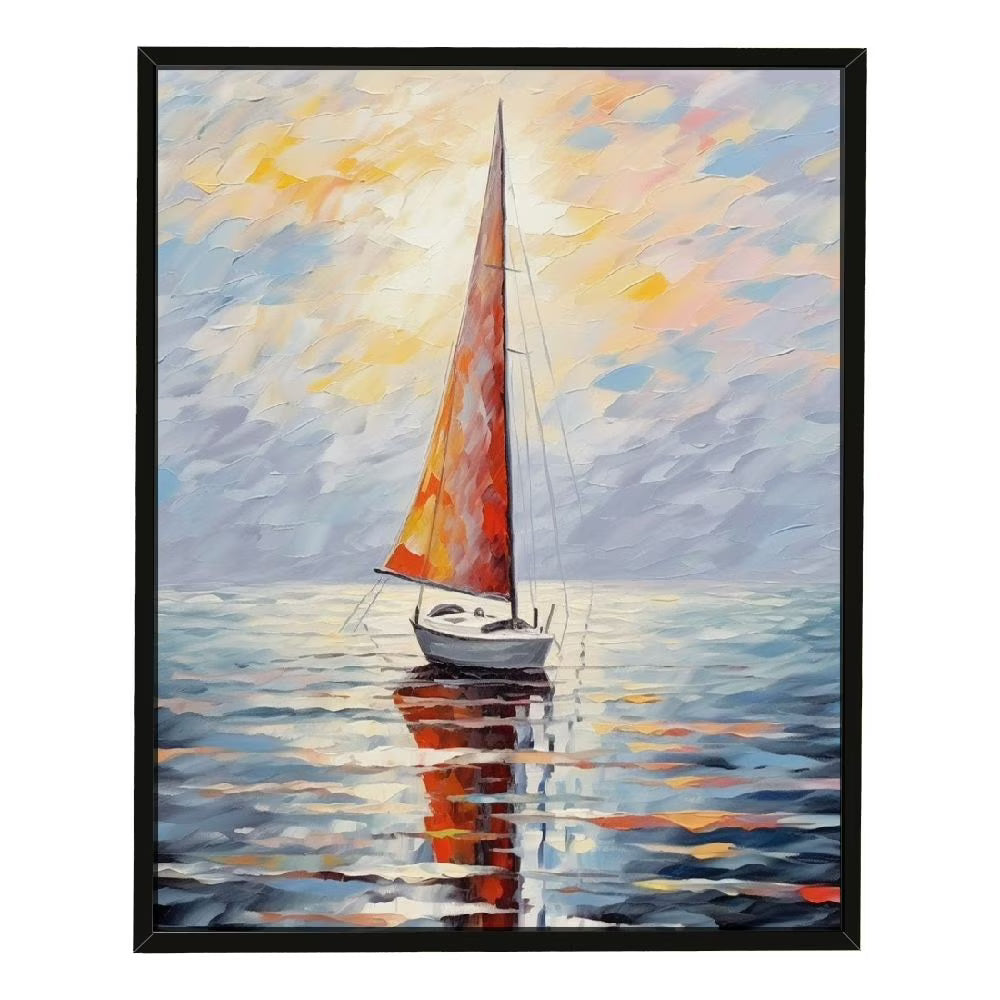 Sailing Boat On The Sea Acrylic Canvas Hanging Painting X228
