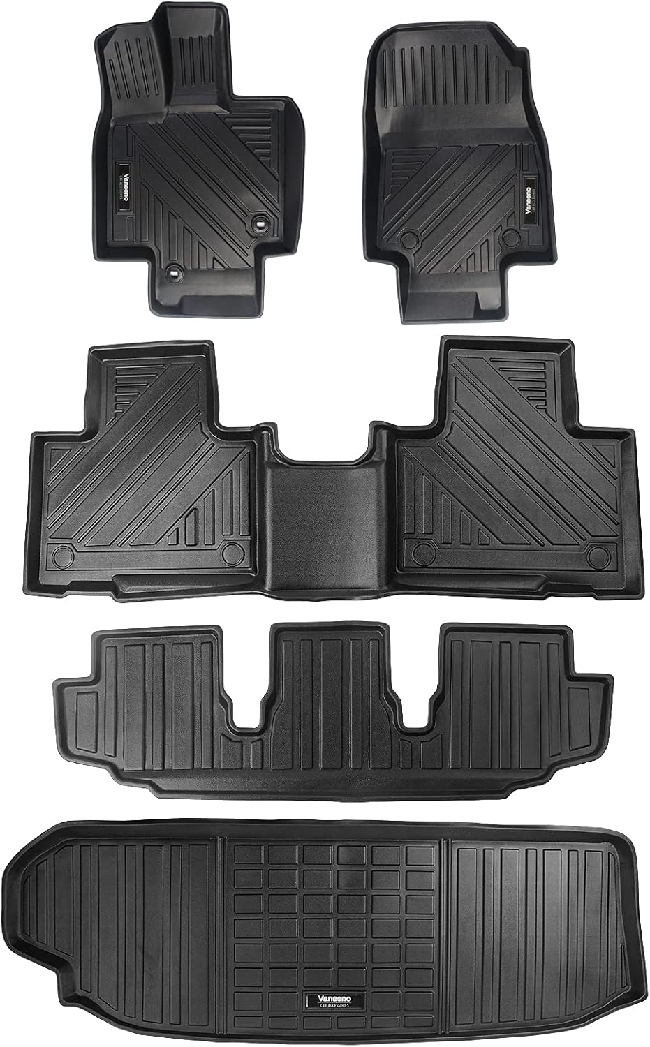 3 Row Full Set All-Weather Rubber Floor Mats and Cargo Liner R51774