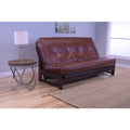 Country Cottage Futon Frame with Mocha Finish and Saddle Mattress C9519