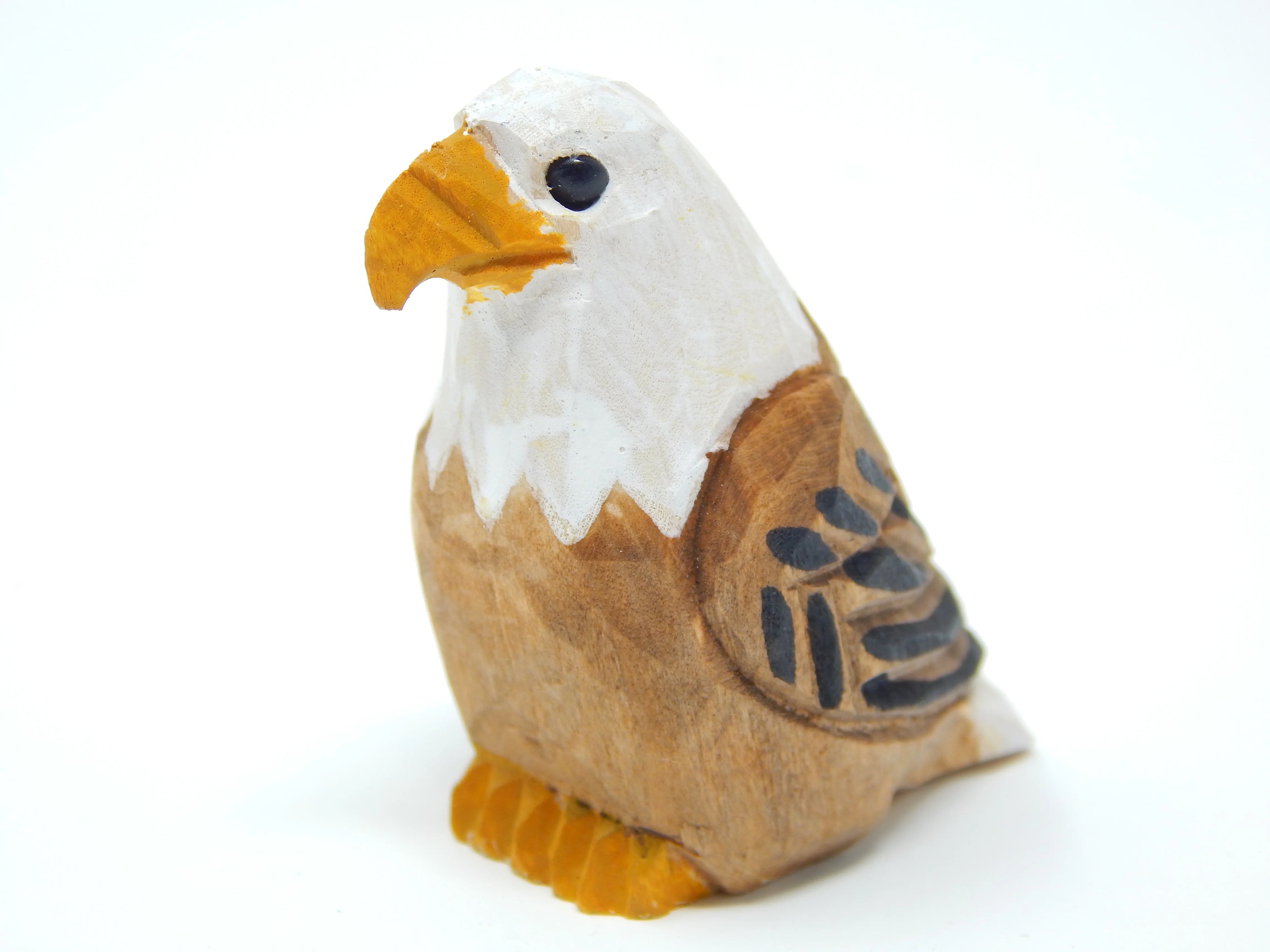 Small Wood Bald Eagle Figurine Statue Z31863