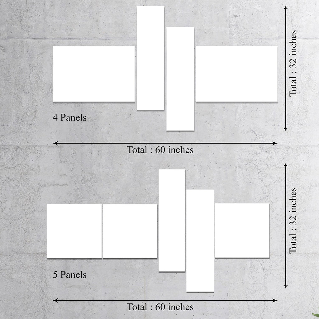 Brown 4 Panels Landscape Photography Canvas Print C9430