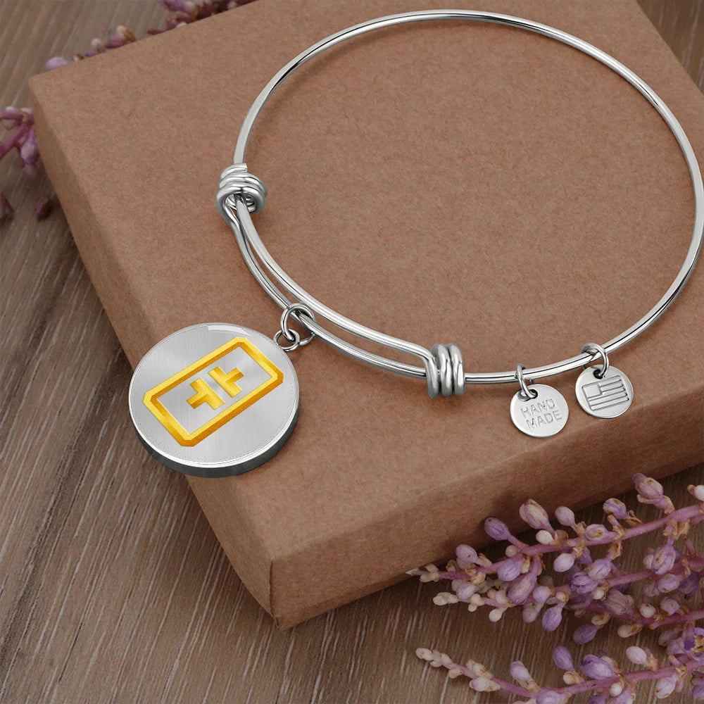 Stainless Steel or 18k Gold Circle Bangle J908