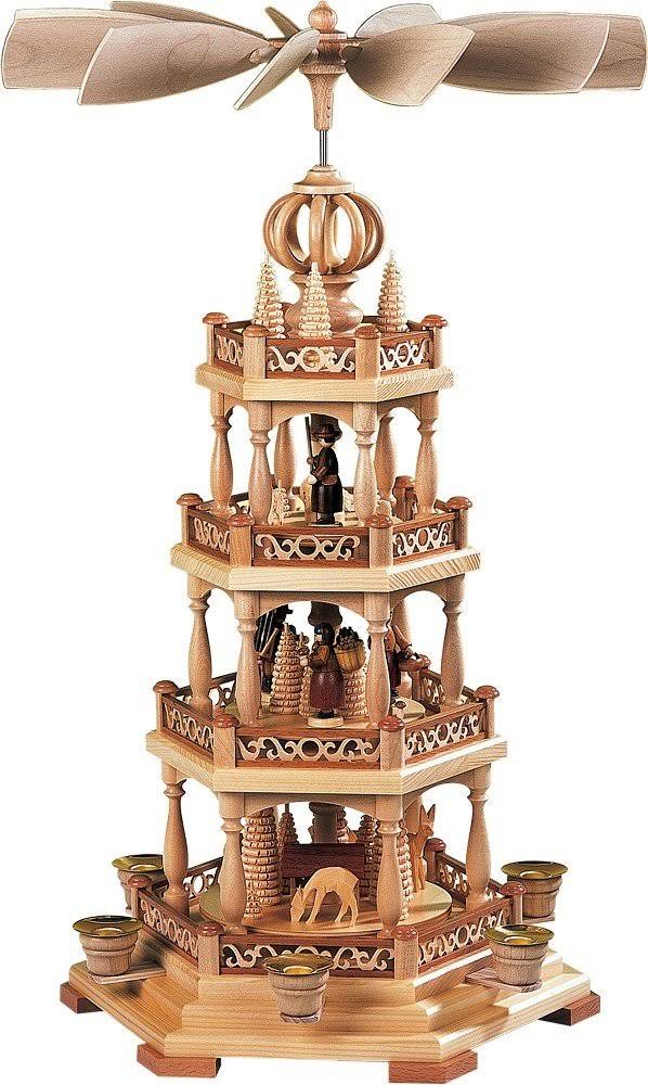 Natural 3-tier Christmas Pyramid, Height 58 cm E378973
