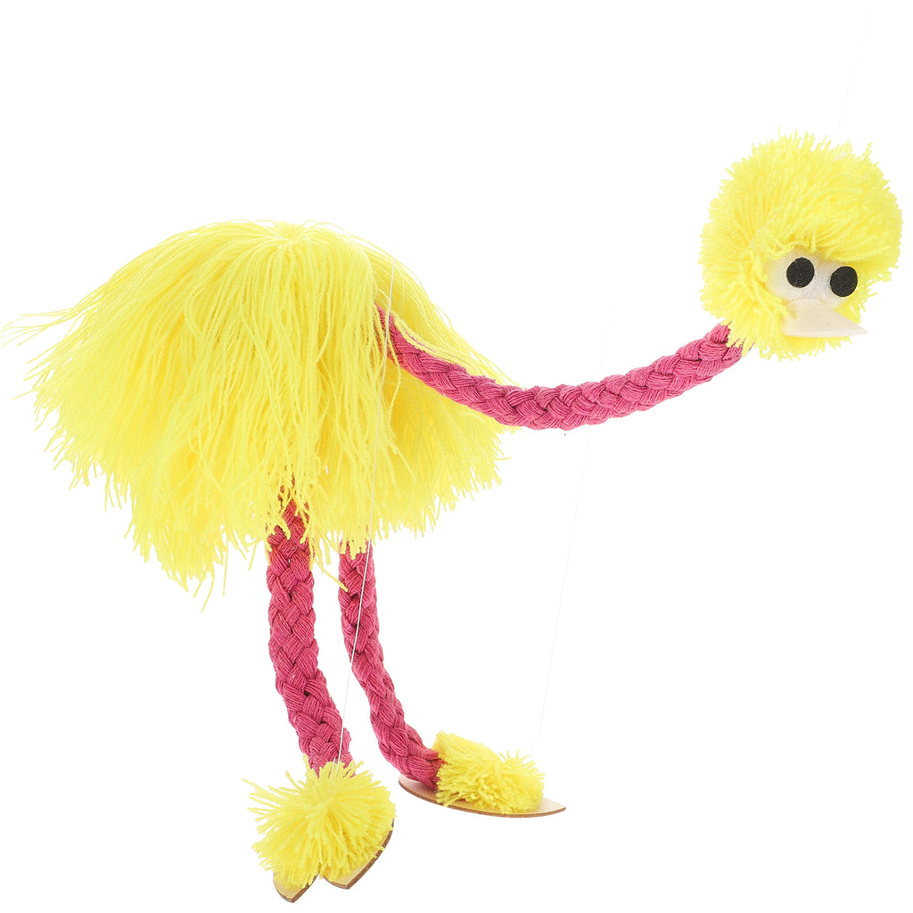 5PCS Pull String Plush Ostrich Marionette Toy (Yellow) U24562