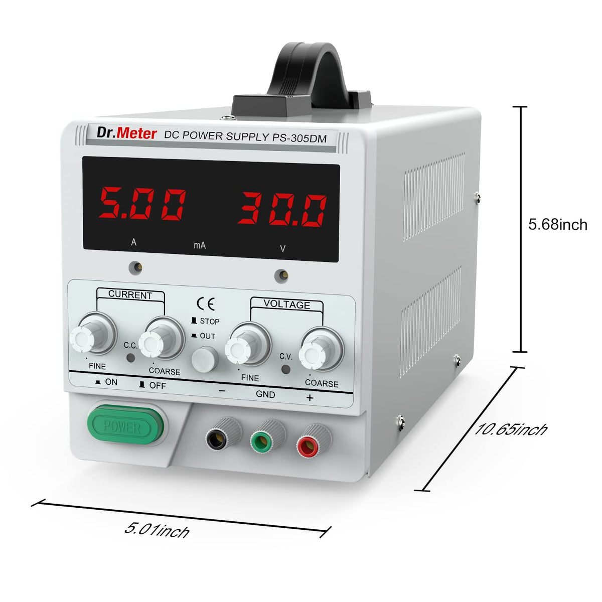 30V 5A Adjustable Switching Regulated DC Bench Linear Power Supply with Alligator Leads and 3 LED Digital Display X505