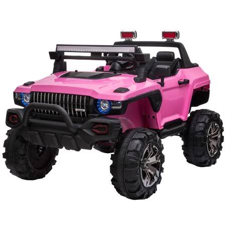 Pink 12V Kids Electric 2-Seater Ride on Police Car SUV Truck Toy with Parental Remote Control H876