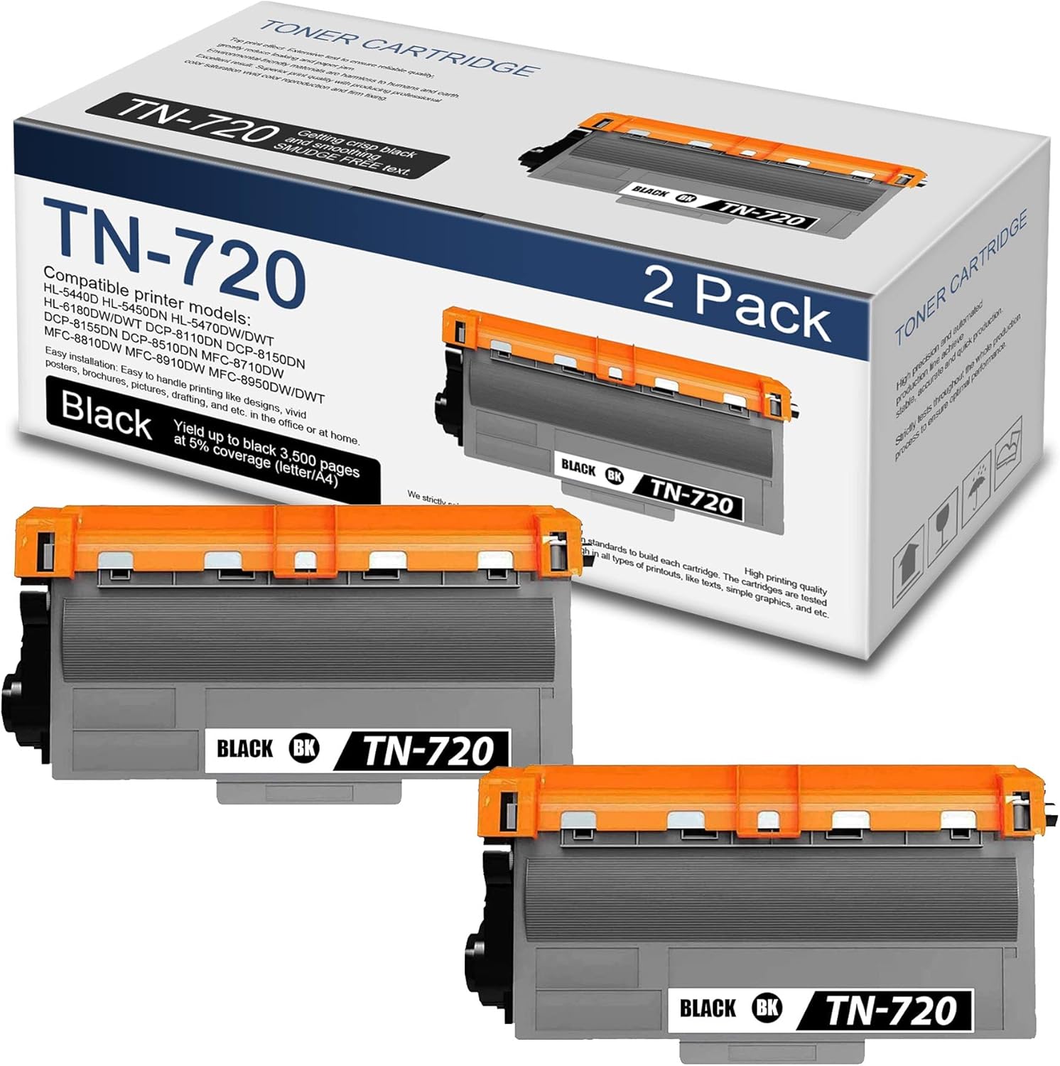 2-Pack Black TN-720 Toner Cartridge T209388