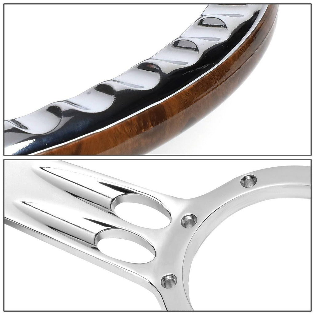 Billet Aluminum Wood Grain 9-Bolt Steering Wheel U147