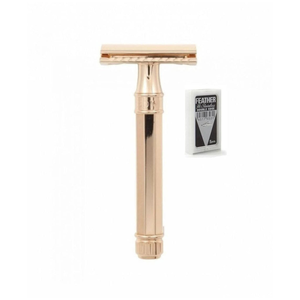18 Carat Rose Gold Double Edge Safety Razor H2178