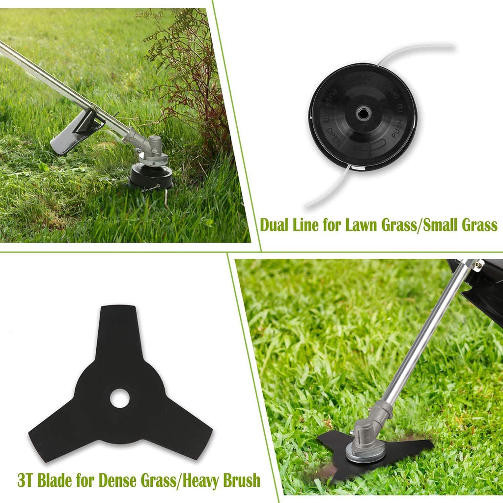 58CC 2-Cycle Gas Powered String Trimmer with 4 Detachable Head Straight Shaft Weed Wacker H160532