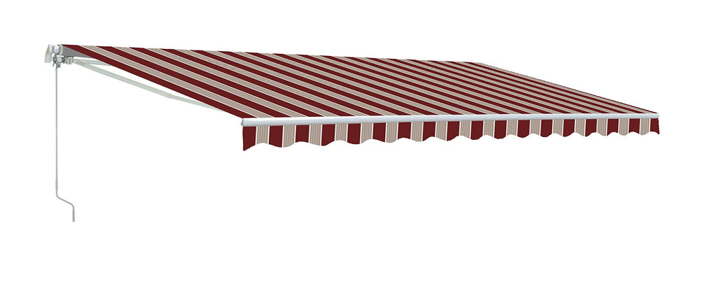 Retractable Motorized Patio Awning, 20 x 10, Multi Stripe Red X6575