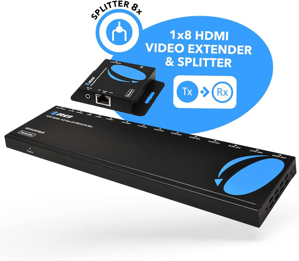 1x8 HDMI Extender Splitter over Single Cable CAT6/7 1080P with IR Remote Q591454