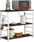 Black 3-Tier Microwave Cart with Hooks I965