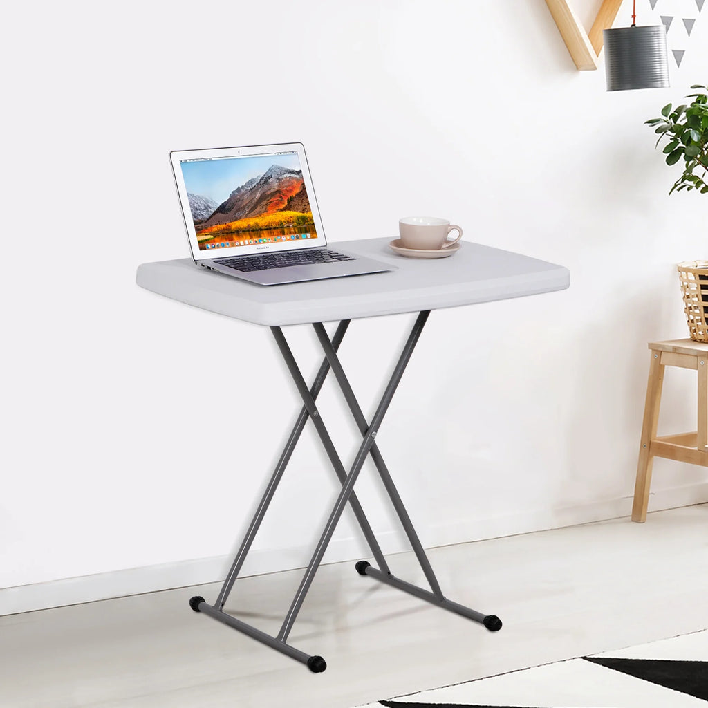 White Height Adjustable Folding Table B871362