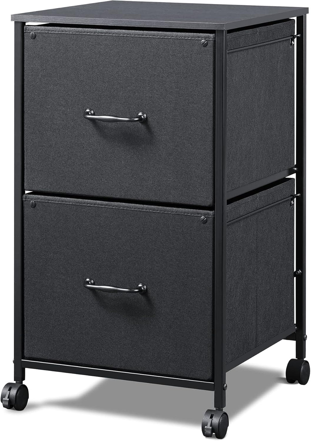 Rustic Brown 2 Drawer Mobile File Cabinet J240457