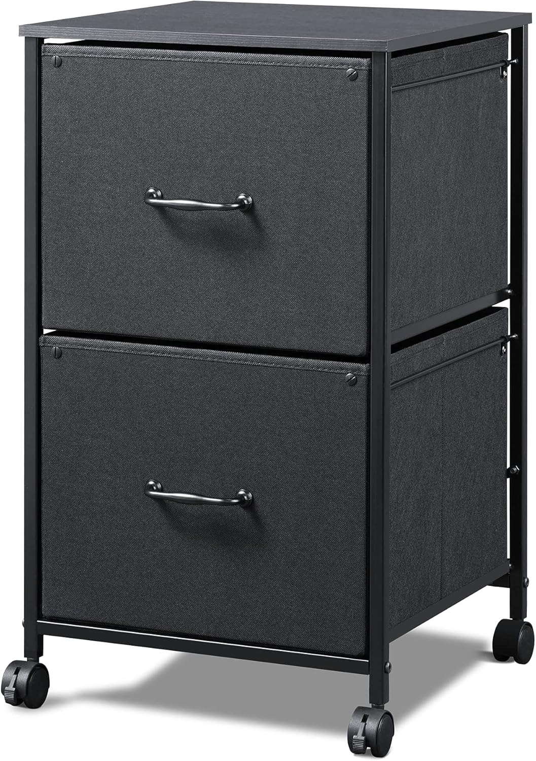 Rustic Brown 2 Drawer Mobile File Cabinet J240457