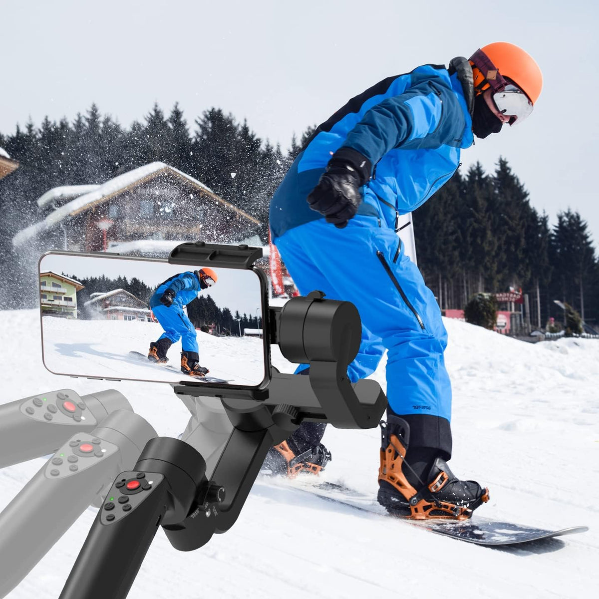 3-Axis Mini Handheld Gimbal Stabilizer for iOS and Android, Foldable Pocket Gimbal Bundle, Pack of 2 E116