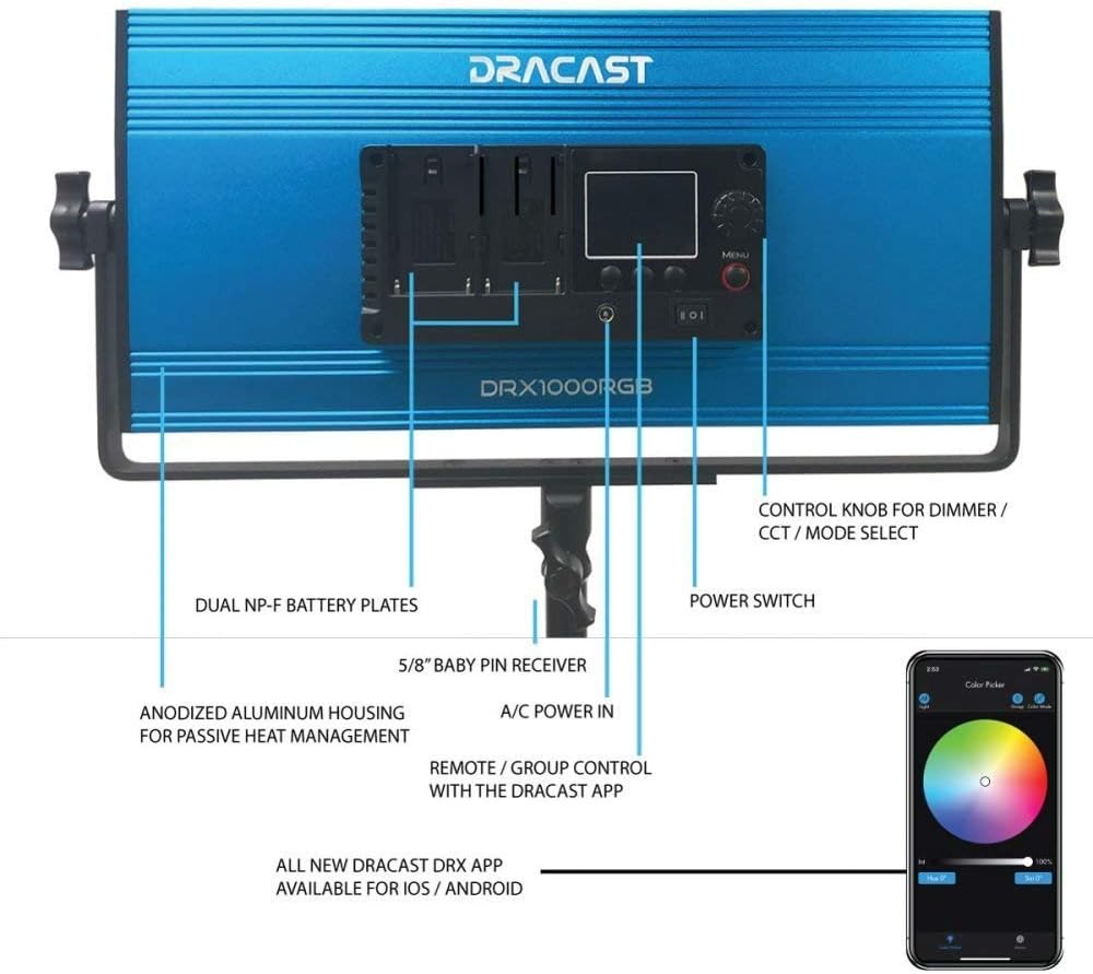 RGB and Bi-Color 2800-8000K LED Video Light V636
