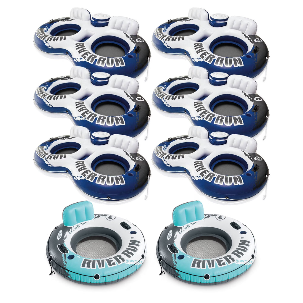 2 Person Inflatable River Float (6 Pack) + Single Tube (Pair) S942239