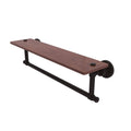 Oil Rubbed Bronze Solid Ironwood Shelf with Integrated Towel Bar P944676