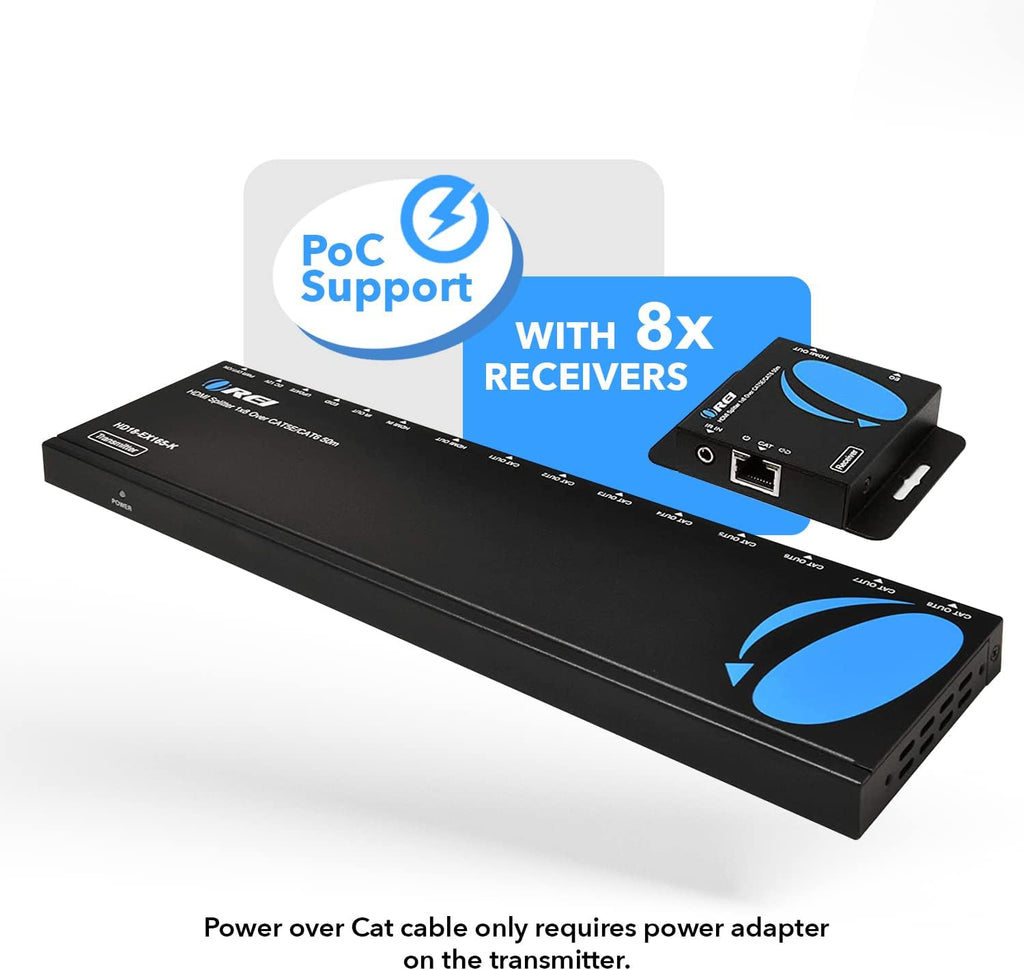 1x8 HDMI Extender Splitter over Single Cable CAT6/7 1080P with IR Remote Q591454